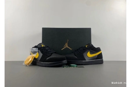 'Black 1 Low University Gold' Air Jordan 0728